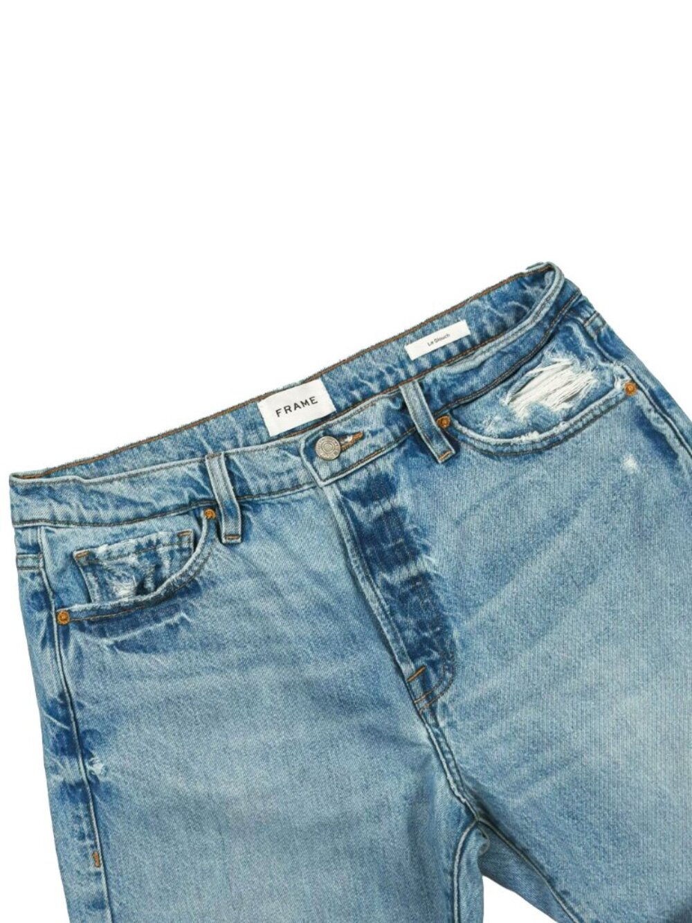 FRAME Le Slouch Boyfriend Jeans 28 Bluejay Rips Relaxed Denim LSLJ727 - Picture 7 of 14